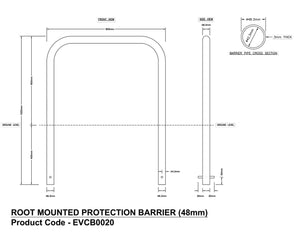 Barrera de protección del pedestal de carga del EV (montaje en la raíz)