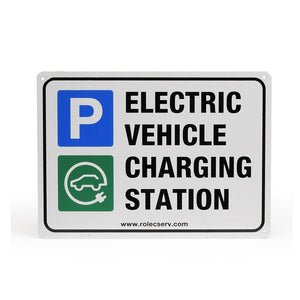 EV Señal de aparcamiento horizontal de aluminio estándar EV A4
