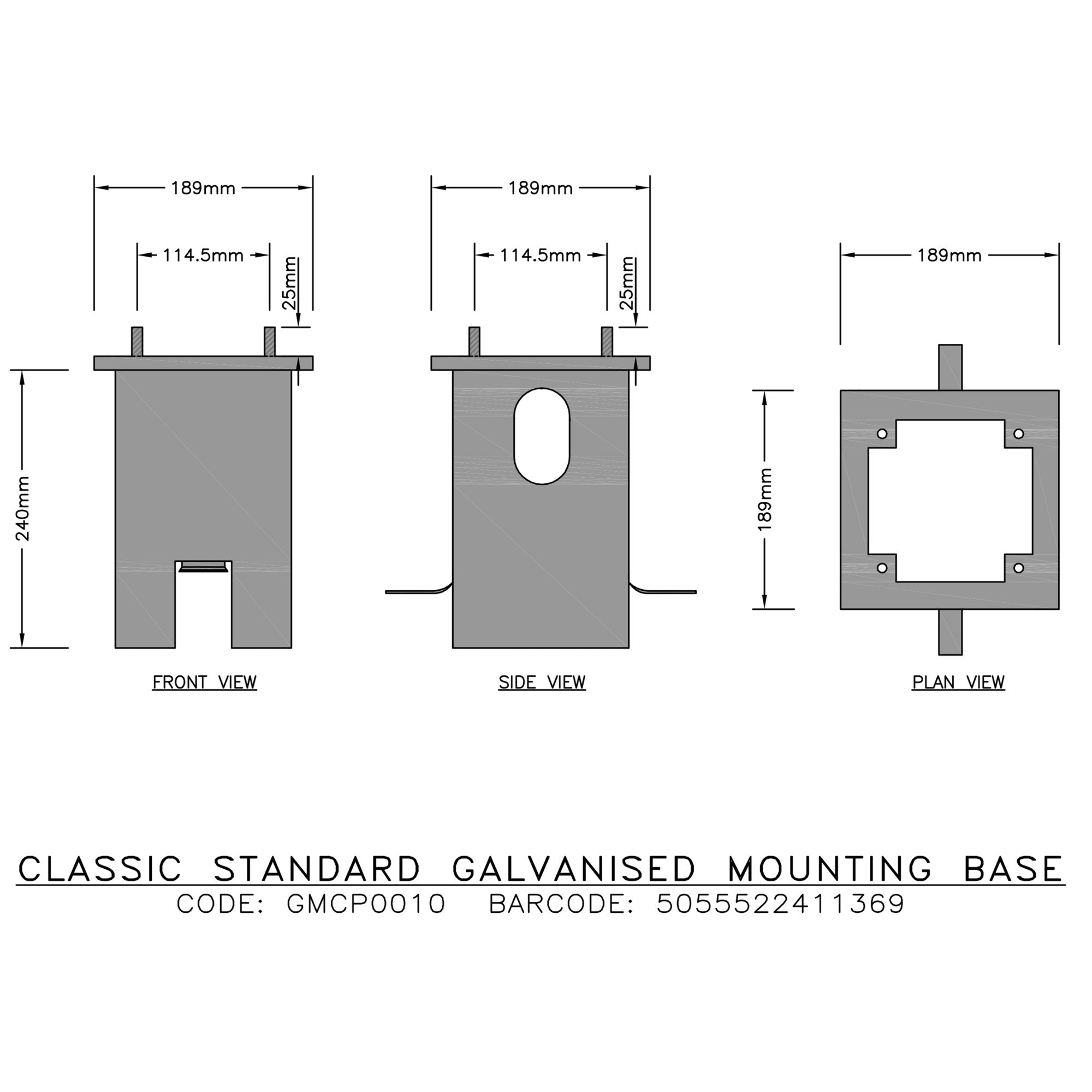 Ground Mounting Base For BasicCharge Pedestal
